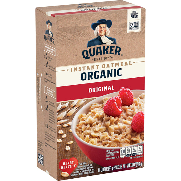 Quaker Protein Instant Oatmeal, Cranberry Almond, 12g Protein per Serving, Whole Grains, No Artificial Flavors, No Added Colors, 2.18 oz Packets, (6 Pack)