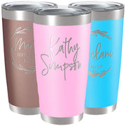 Personalized Tumblers, Stainless Steel 20 oz Tumbler w/Lid | 13 Designs | Personalized Cups Double Walled Insulated Coffee Cup for, Gym, Fitness | Hot and Cold Drink Use - Black