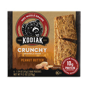 Kodiak Crunchy Granola Snack Bars, Peanut Butter, High Protein, 100% Whole Grains, 1 box with 6 pouches (12 bars)