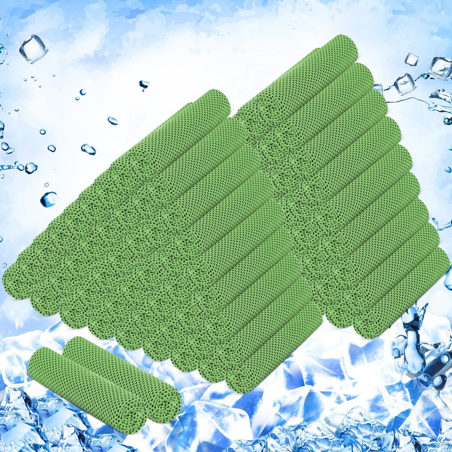 Hosuly 100 Pack Cooling Towels, 40"x12" Cooling Towels for Neck and Face Breathable Soft Chilly Sweat Rag Microfiber Sport Rags for Gym Yoga Golf Running
