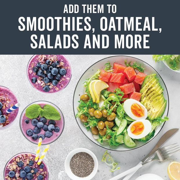 Viva Naturals Organic Chia Seeds 2 LBs - Plant-Based Omega-3 and Vegan Protein, Non-GMO Chia Seeds Organic Perfect for Smoothies, Salads and Chia Seed Pudding, Black Chia Seeds Bulk