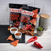 Quest Nutrition Tortilla Style Protein Chips, Hot & Spicy, 19g of Protein, 4g Net Carbs, High Protein, Gluten Free, 1.1 Ounce (Pack of 12)