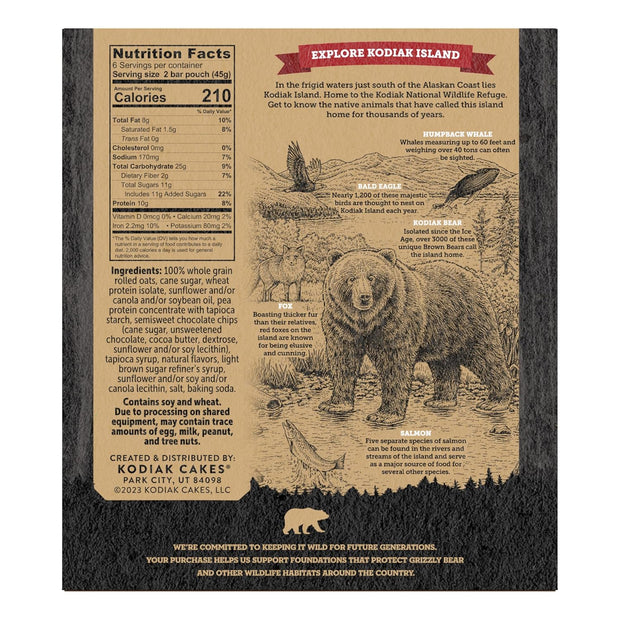 Kodiak Cakes Protein Crunchy Granola Bar, Chocolate Chip, (Pack of 12 Boxes)