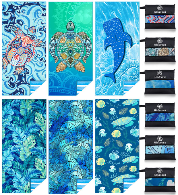 Microfiber Thin Lightweight Beach Towel Sand Free Quick Dry Absorbent Compact Towels for Swimming Pool Camping Beach Accessories Large Easy Pack Travel Things for Vacation Essentials Adult Gift