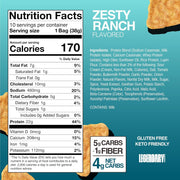 Legendary Foods Zesty Ranch Protein Chips – Popped Tortilla Style – 22g High Protein, 4g Net Carbs, Low Sugar, Gluten Free, Keto Snack Packs – 10 Count – Healthy Crunchy Chips