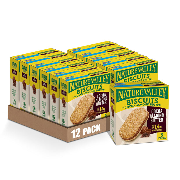 Nature Valley Biscuit Sandwiches, Peanut Butter, Snack Bars, 10 Bars, 13.5 oz