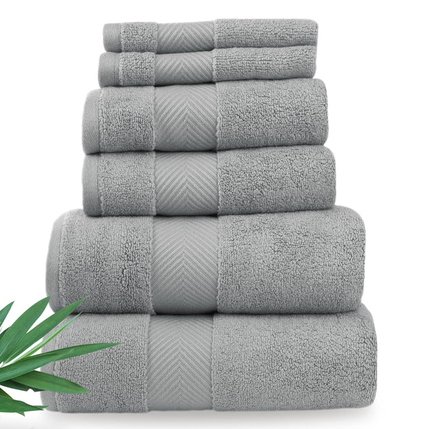 Ultra Soft & Plush Viscose from Bamboo Bath Towels - 700 GSM Luxury Bath Towels - 6 Piece Set - Super Absorbent & Quick Drying (Eucalyptus Green)
