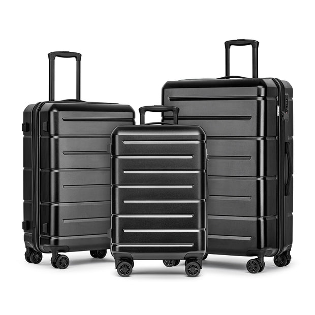 KYME Pink Luggage Sets 3 Piece (22in/26in/30in) Hard Shell Suitcases with Wheels Hardside Suitcase Set with TSA Lock Travel Rolling Luggage Set for Women Men