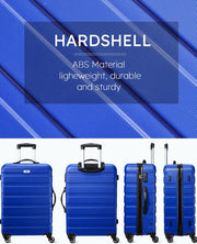 Suitour Luggage 3 Piece Sets Hard Shell Luggage Set with Spinner Wheels, TSA Lock, 20 24 28 inch Travel Suitcase Sets, Bright Blue