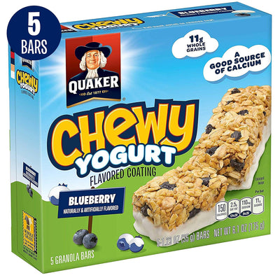 Quaker Chewy Yogurt Granola Bar, Blueberry (5 Pack)