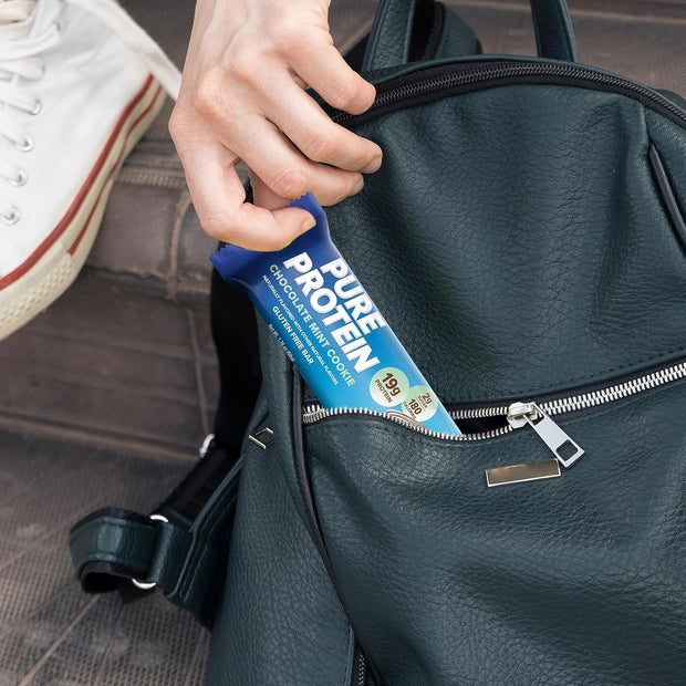 Pure Protein Bars, High Protein, Nutritious Snacks to Support Energy, Low Sugar, Gluten-free, Chocolate Mint Cookie,1.76oz, 6 Pack