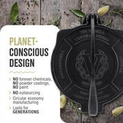 Victoria 8-Inch Cast Iron Tortilla Press HD Spherrous, Commercial-Grade Cast Iron Tortilla Maker, Roti Press, Pataconera Seasoned with Flaxseed Oil, Made in Colombia, Black