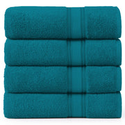 LANE LINEN 100% Cotton Zero Twist, Bath Towels (28"x54") - 4 Pieces - Large Towels for Bathroom - Quick Drying, Soft & Absorbent Large Shower Towel Set - Used in Gym, Hotel, Spa, Home - Living Coral