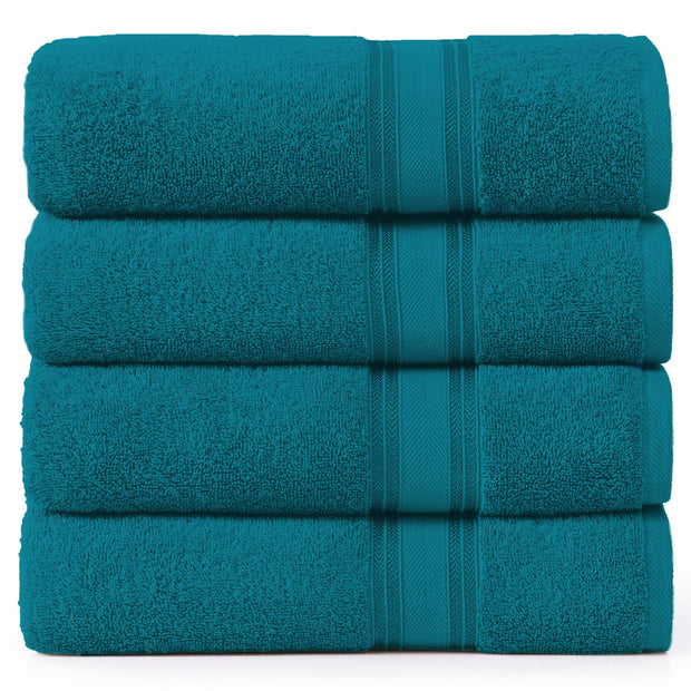 LANE LINEN 100% Cotton Zero Twist, Bath Towels (28"x54") - 4 Pieces - Large Towels for Bathroom - Quick Drying, Soft & Absorbent Large Shower Towel Set - Used in Gym, Hotel, Spa, Home - Living Coral