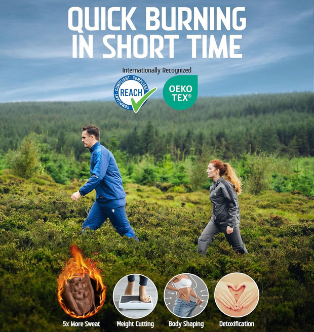 RDX Sauna Suit Full Body Heat Sweat Suit, REACH OEKO TEX 100 CERTIFIED, Anti Rip Long Sleeve Tracksuit Top Bottom