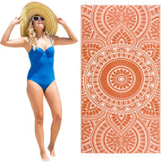 PÜSKÜL - Authentic 100% Turkish Cotton Turkish Beach Towel, Genuine Made in Turkey Quality - Soft, Quick Dry, Sand Free, Light Like Cloud, Oversize 36x70 Peshtemal Towels (Pack of 1, Arat Orange)