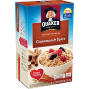 Quaker Instant Oatmeal Cinnamon & Spice, 8-Count Boxes (Pack of 4)