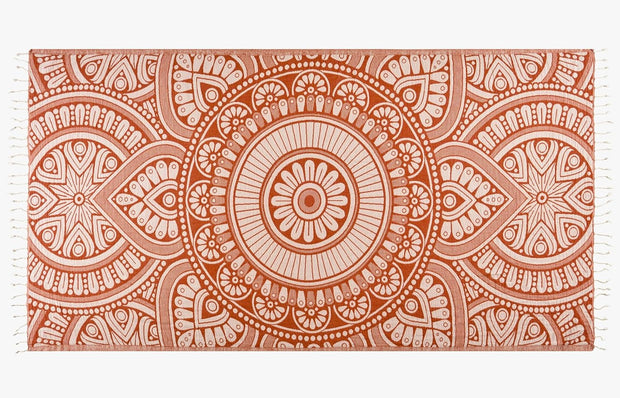 PÜSKÜL - Authentic 100% Turkish Cotton Turkish Beach Towel, Genuine Made in Turkey Quality - Soft, Quick Dry, Sand Free, Light Like Cloud, Oversize 36x70 Peshtemal Towels (Pack of 1, Arat Orange)