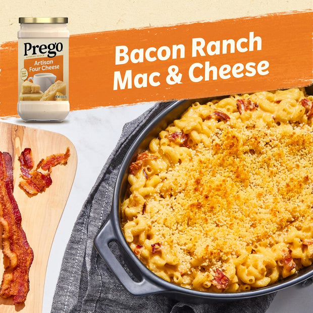 Prego Alfredo Pasta Sauce with Roasted Garlic and Parmesan Cheese, 14.5 oz Jar