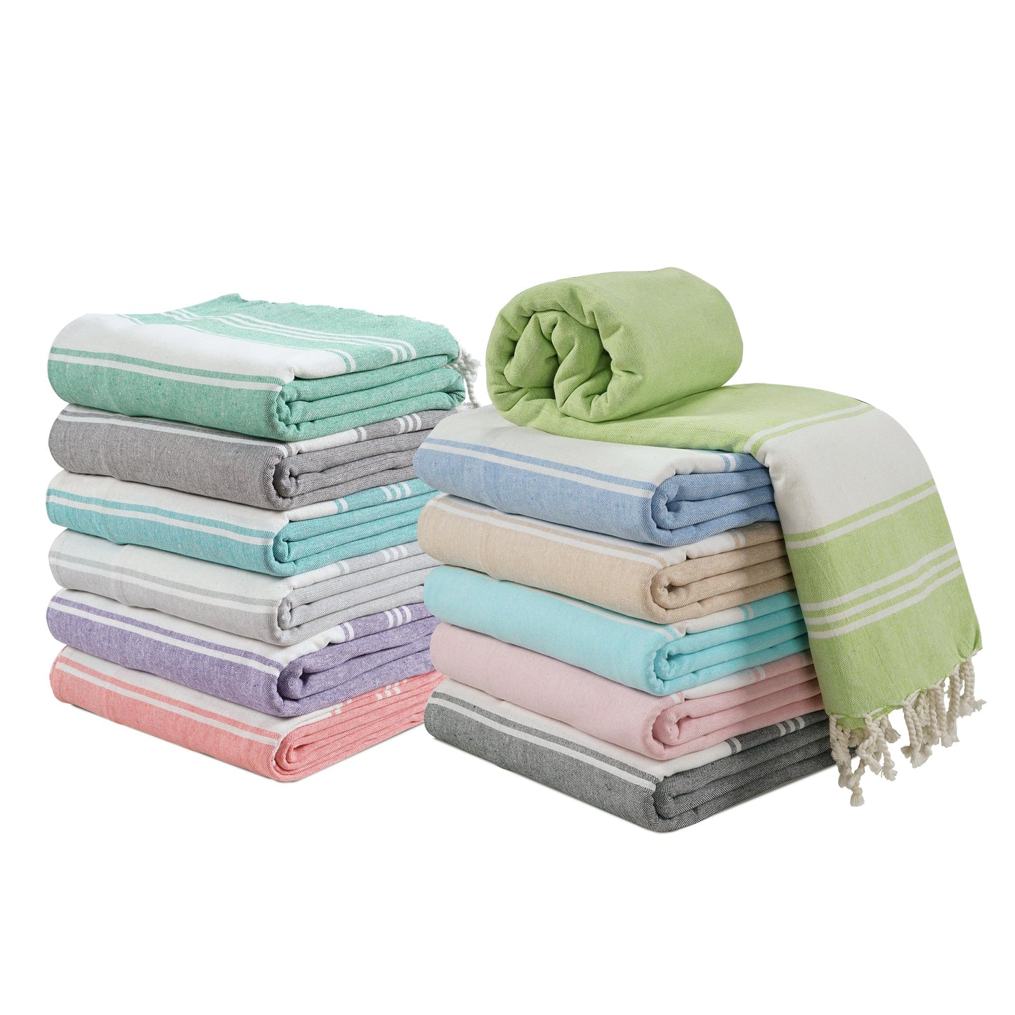 LANE LINEN 6 Pack Oversized Pre-Washed Lightweight Quick Dry Coral Beach Towels - 39"x71"