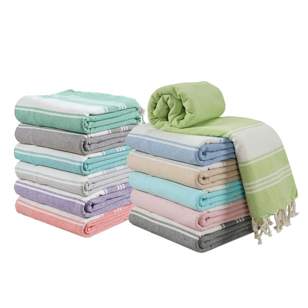 LANE LINEN 6 Pack Oversized Pre-Washed Lightweight Quick Dry Coral Beach Towels - 39"x71"
