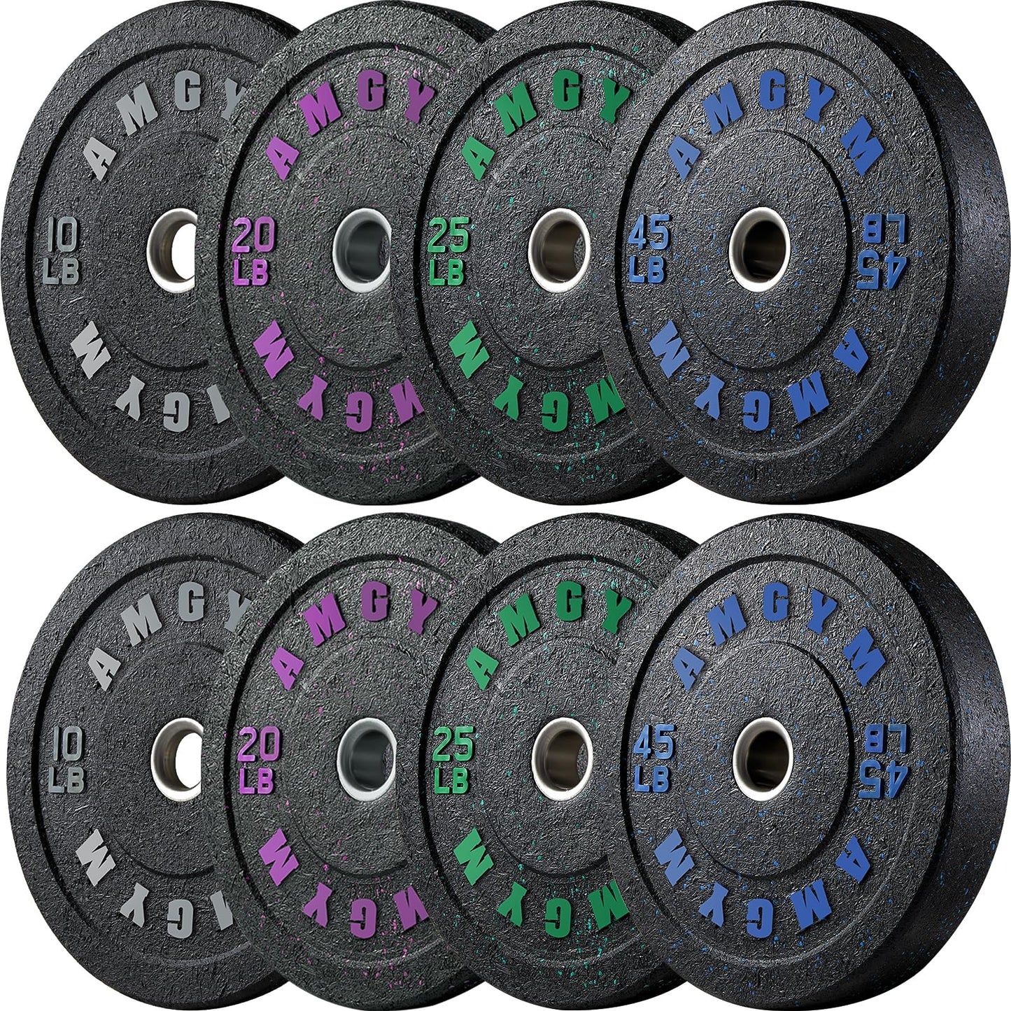 2 Inch Bumper Plates，10-500lbs，Barbell Rubber Olympic Weight Plates Set for Home Gym, Strength Training & Weight Lifting, Multiple Options Colors