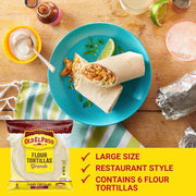 Old El Paso Restaurant Style Grande Flour Tortillas, Meal Prep, 6 Ct, 21.5 oz