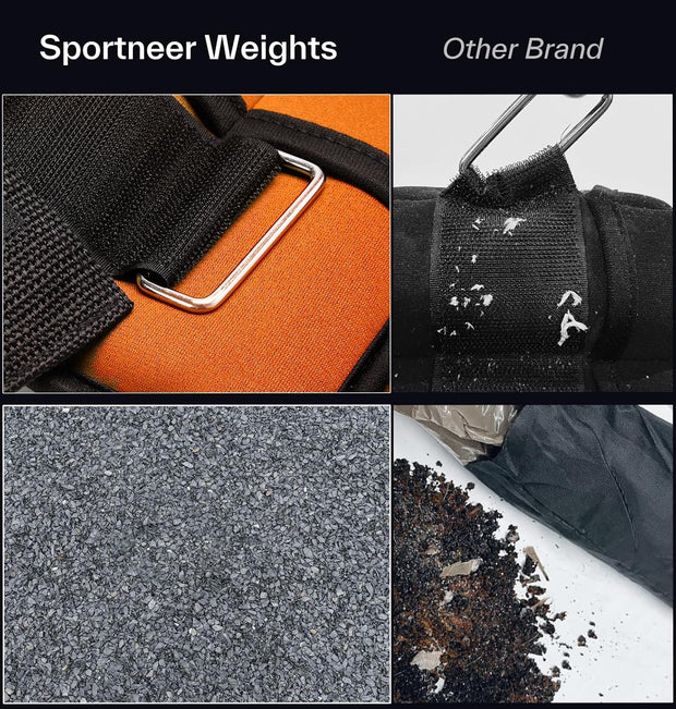 Sportneer Adjustable Ankle Weights 1 Pair 2 4 6 8 10 Lbs Leg Weight Straps for Women Men, Weighted Ankle Weights Set for Gym,Fitness, Workout,Walking, Jogging,1-5 lbs Each Ankle, 1 Pair 2-10 lbs