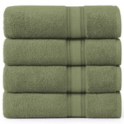 LANE LINEN 100% Cotton Zero Twist, Bath Towels (28"x54") - 4 Pieces - Large Towels for Bathroom - Quick Drying, Soft & Absorbent Large Shower Towel Set - Used in Gym, Hotel, Spa, Home - Living Coral
