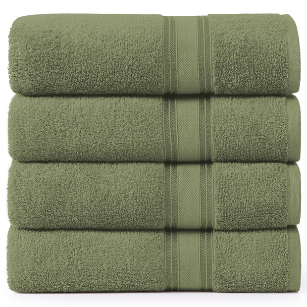 LANE LINEN 100% Cotton Zero Twist, Bath Towels (28"x54") - 4 Pieces - Large Towels for Bathroom - Quick Drying, Soft & Absorbent Large Shower Towel Set - Used in Gym, Hotel, Spa, Home - Living Coral