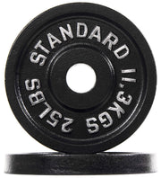 Olympic Cast Iron Plate for Strength Training and Weightlifting, Pairs, Sets or Set with Barbell, Multiple Sizes