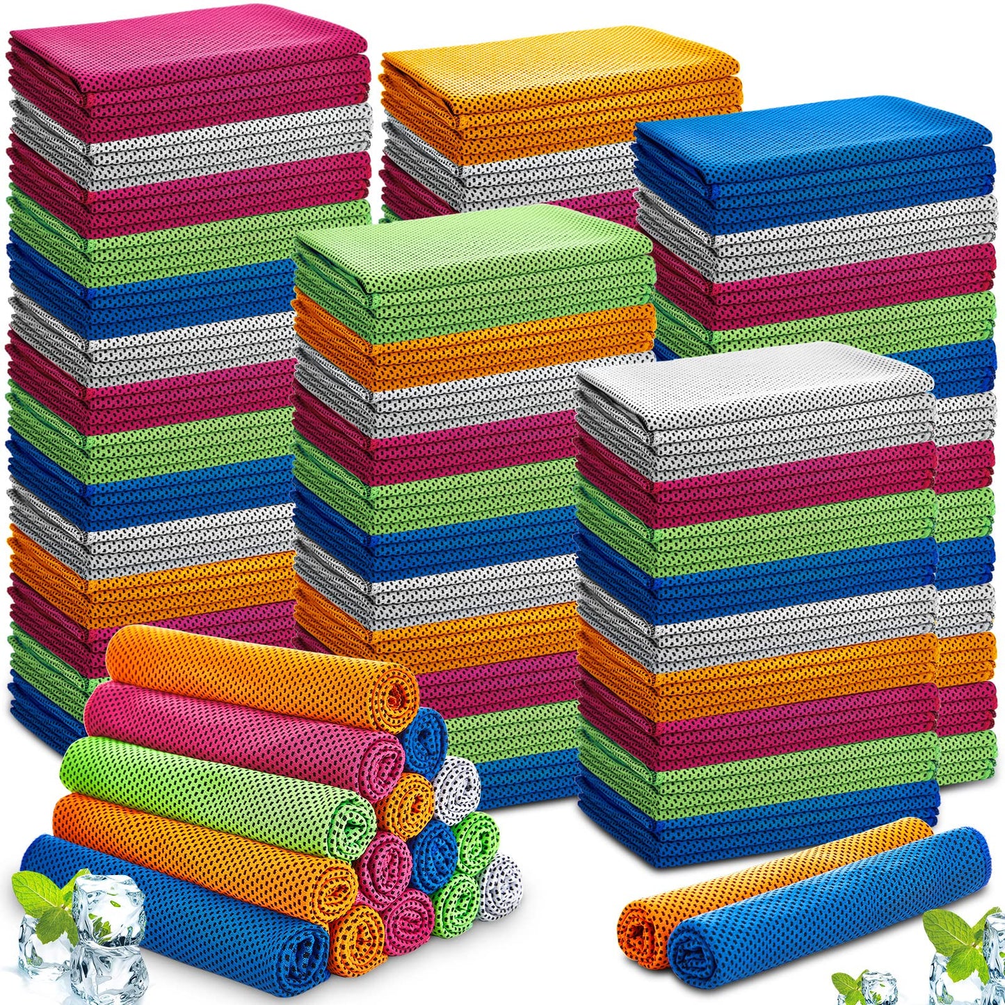 Hosuly Cooling Towel Bulk Ice Towel Chilly Breathable Polyester Soft Sport for Neck Yoga Athletes Gym Workout Camping Fitness Running 32 x 12 Inch