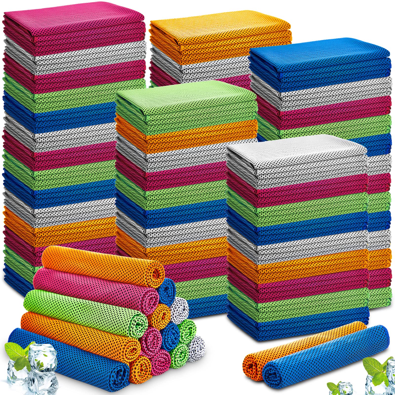 Hosuly Cooling Towel Bulk Ice Towel Chilly Breathable Polyester Soft Sport for Neck Yoga Athletes Gym Workout Camping Fitness Running 32 x 12 Inch
