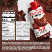 Premier Protein Shake, Chocolate, 30g Protein, 1g Sugar, 24 Vitamins & Minerals, Nutrients to Support Immune Health, 4 Count, 44 Fl Oz