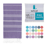 WETCAT Turkish Beach Towel Oversized (38"x71") 100% Turkish Cotton, Made in Turkey - Sand Free, Extra Large, Ultra Soft, Quick Drying, Compact & Lightweight for Travel - Blue
