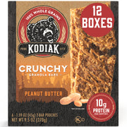 Kodiak Cakes Crunchy Granola Protien Snack Bars, Cookie Butter, High Protein, 100% Whole Grains, 12 boxes with 6 pouches (144 bars)
