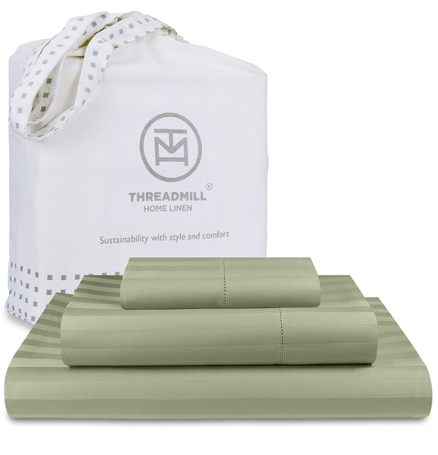 Threadmill 5-Star Hotel 500 Thread Count Best Bed Sheets, 100% Cotton Sheets Set for Queen Bed, Smoother Than Egyptian Cotton Claims, 4 Pc Set with Deep Pockets (Dark Grey)