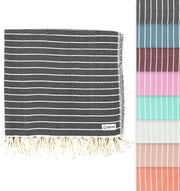 Sand Cloud Turkish Beach Towel - Sand Proof - 100% Certified Organic Turkish Towel - Quick Dry Towel for Beach, Picnic, Blanket or Bath Towel - As Seen on Shark Tank - Gocek (Black)