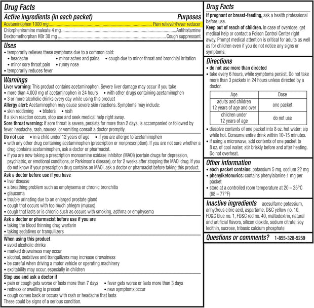 Theraflu Max Strength Daytime Flu Symptom Relief, Honey and Elderberry Syrup, 8.3 Fl Oz and Nighttime Flu Symptom Relief, Honey Lemon Flavor - 6 Count