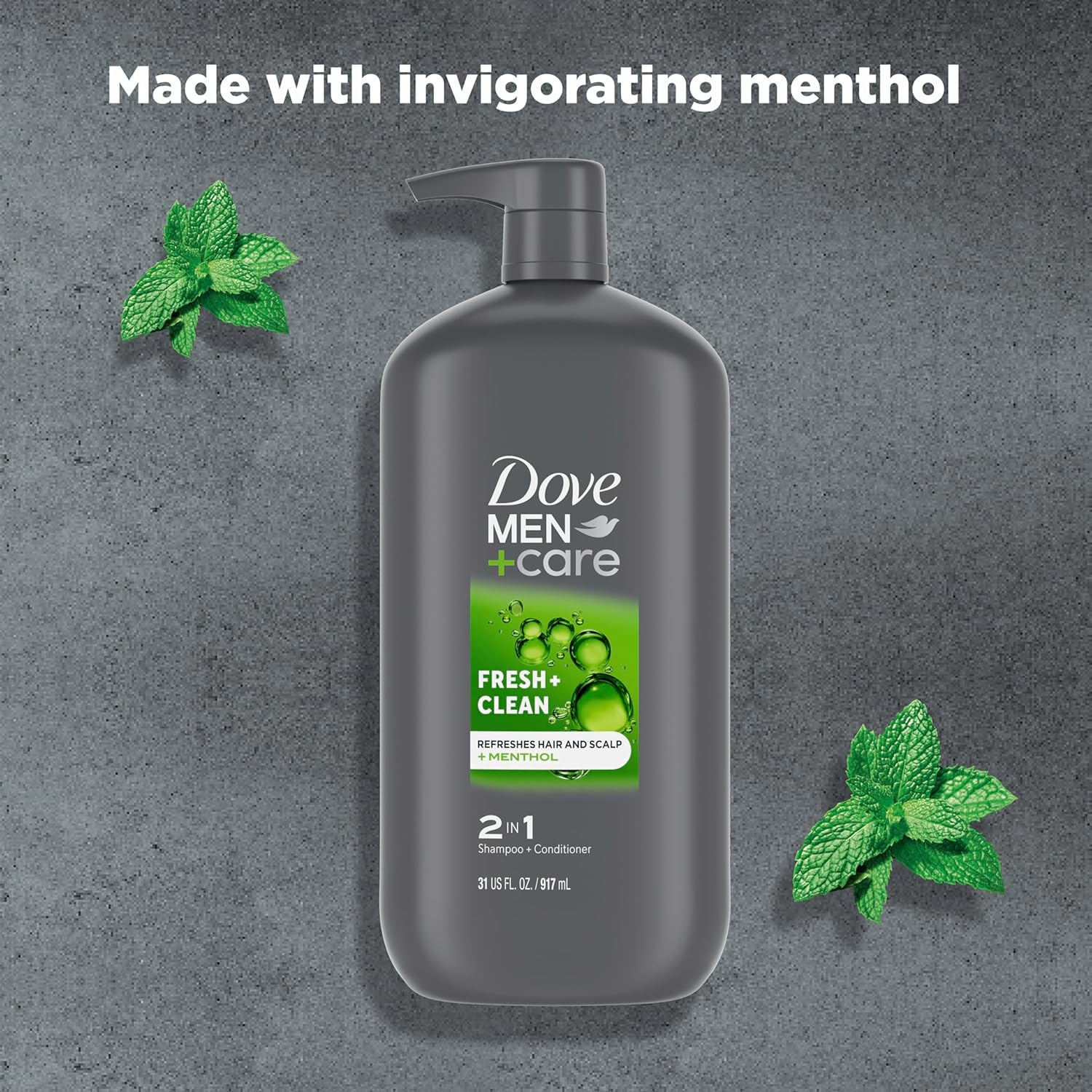 Dove Men+Care 2 in 1 Shampoo and Conditioner Fresh & Clean for Clean Hair Shampoo and Conditioner for Stronger, Healthy Hair Everyday 31 oz (Pack of 2)
