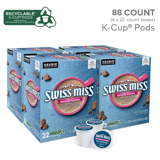 Swiss Miss Milk Chocolate Hot Cocoa, Single-Serve Keurig K-Cup Pods, Hot Chocolate, 44 Count