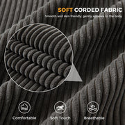 MAXYOYO 3 Seater Couch for Living Room, Boneless Couch with Tufted Cushion & Backrest, Upholstered Floor Sofa with Armrests, Sofa in A Box, No Assembly Required, Dark Grey