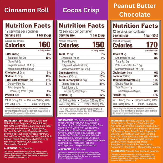 Munk Pack Sampler Pack Probiotic Protein Snack Bars Stocking Stuffers | 10g Plant Protein, 1g Sugar, 6g Fiber |Diabetic-Friendly Ideal Breakfast Bars - On-the-Go Snacks, Gluten-Free, Non-GMO | 5 Count