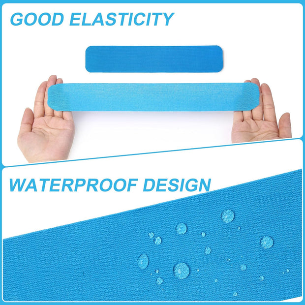 SUPERBE Precut Kinesiology Tape (3 Rolls Pack), Elastic Sports Tape for Pain Relief, Muscle Support, Recovery and Physio Therapy, Breathable, Waterproof (Black)