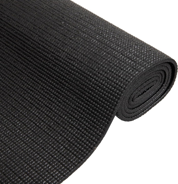 Mind Reader YOGAPVC-BLK All Purpose Extra Thick Yoga Fitness & Exercise Mats with Carrying Strap, High Density Anti-Tear