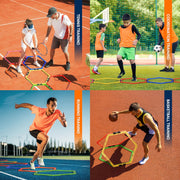 Yes4All Hex Agility Rings/Speed Rings with Carrying Bag – Hexagon Rings, Agility Hurdles for Agility Footwork Training