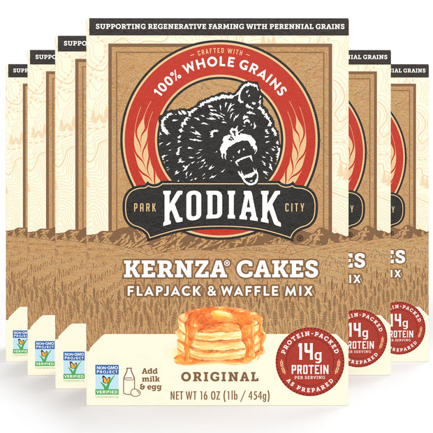 Kodiak Kernza Power Cakes, Pancake & Waffle Mix, Original, High Protein,100% Whole Grains (Pack of 1)