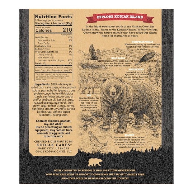 Kodiak Cakes Crunchy Granola Protien Snack Bars, Peanut Butter, High Protein, 100% Whole Grains, 12 boxes with 6 pouches (144 bars)