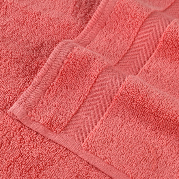 Superior Zero Twist 100% Cotton Bathroom Towels, Super Soft, Fluffy, and Absorbent, Premium Quality 6 Piece Towel Set with 2 Washcloths, 2 Hand Towels, and 2 Bath Towels, Coral