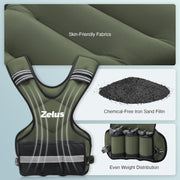 ZELUS Weighted Vest for Men and Women | 4-10lb/11-20lb/20-32lb Vest with 6 Ironsand Weights for Home Workouts | Adjustable Body Weight Vest Exercise Set for Cardio and Strength Training